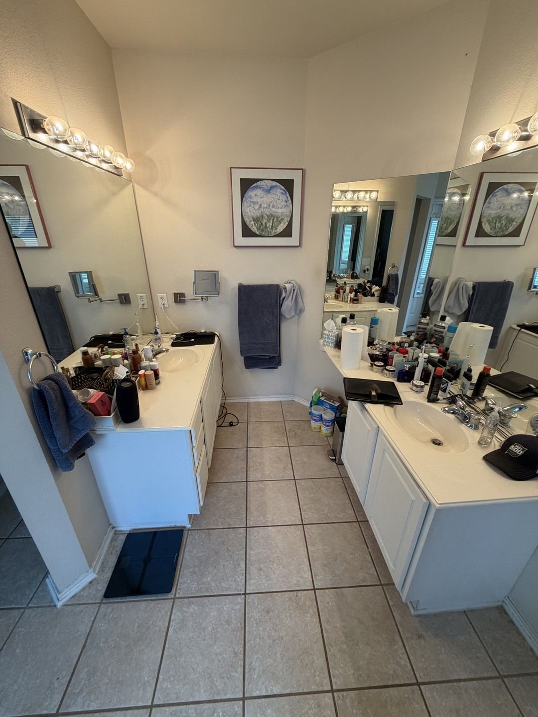 Before: the original double vanity